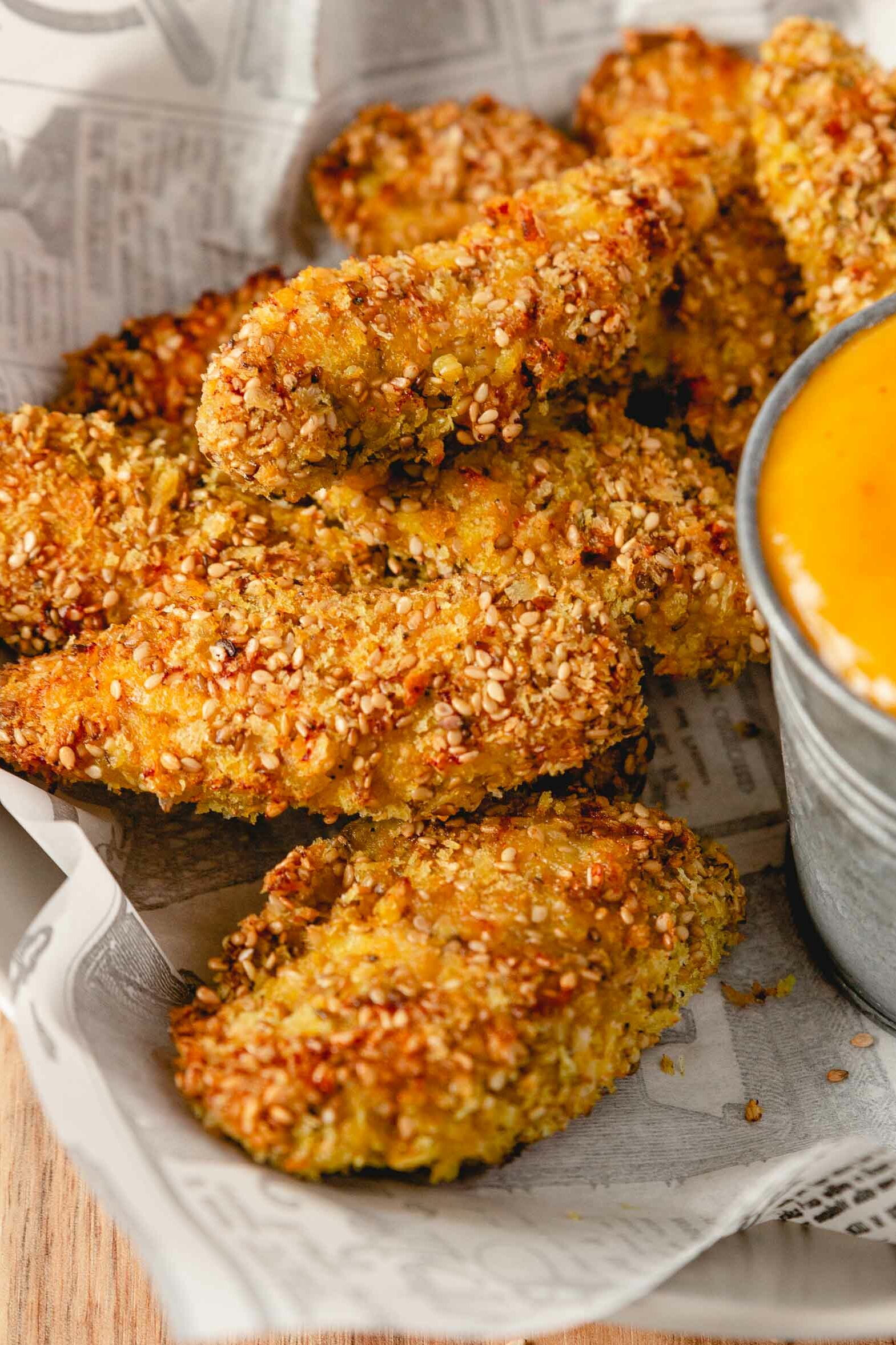 Crispy Baked Sesame Chicken Tenders