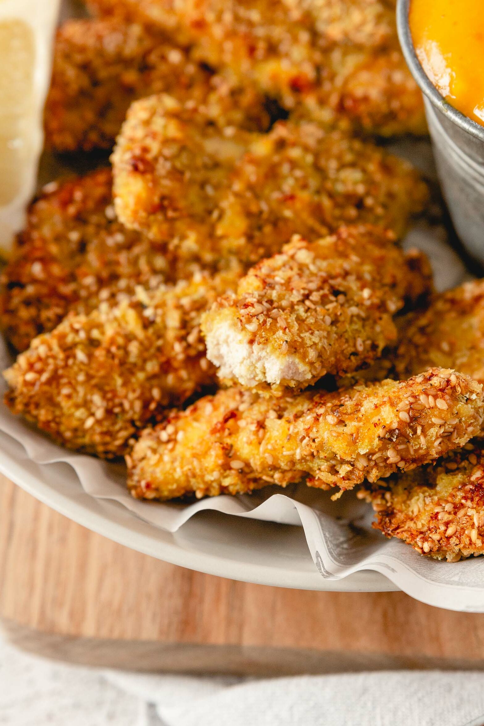 Crispy Baked Sesame Chicken Tenders