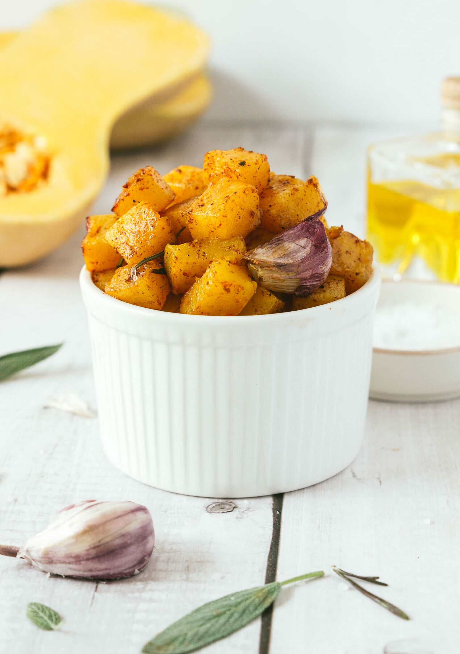 Quick Herb Roasted Butternut Squash