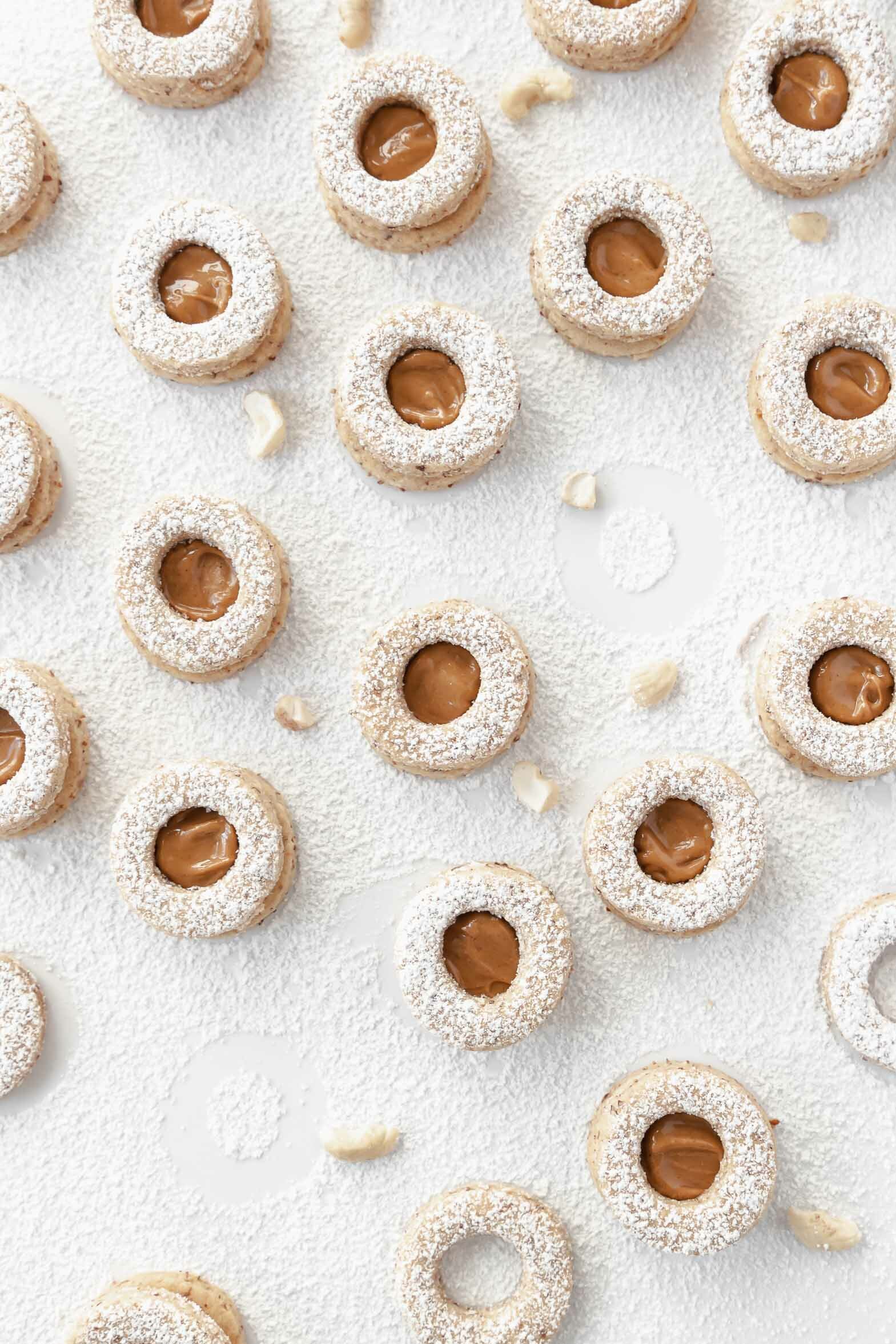 Cashew Butter Linzer Cookies (Low Sugar)