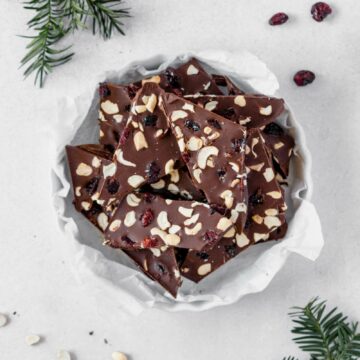 Cranberry Cashew Chocolate Bark