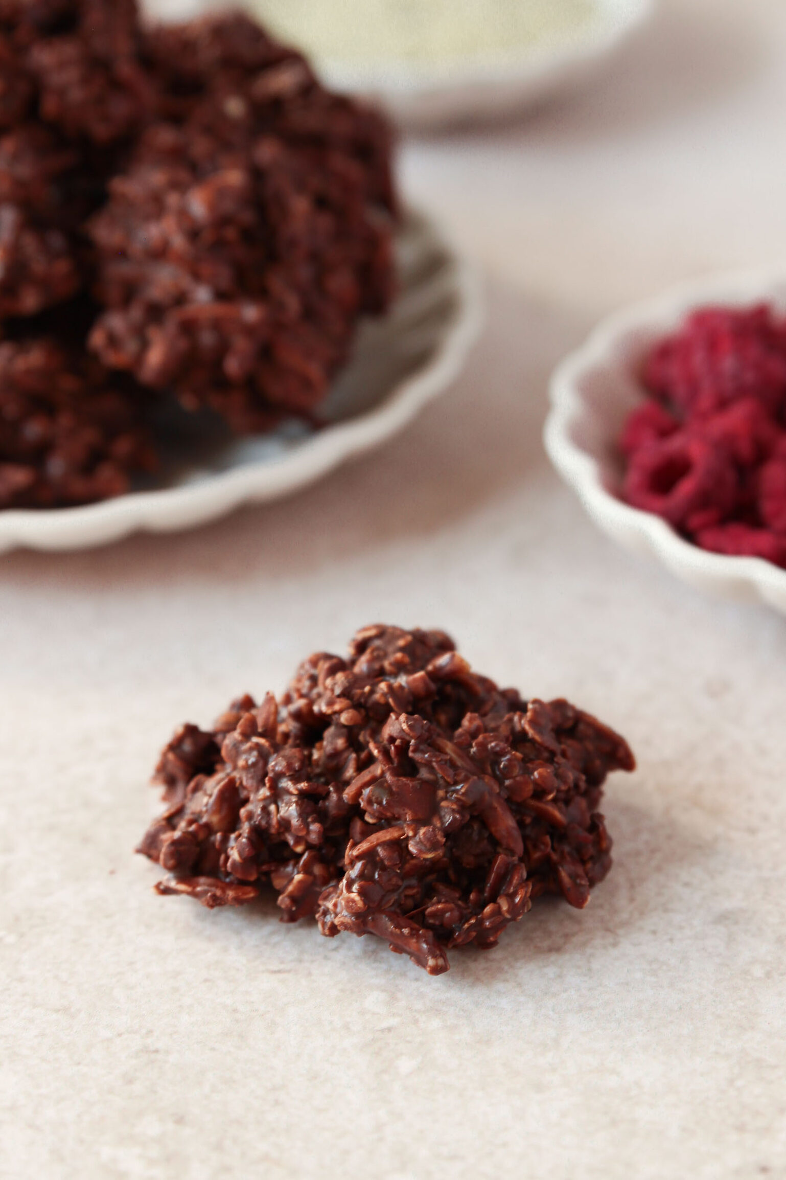 No-Bake Chocolate Berry Protein Crunchies