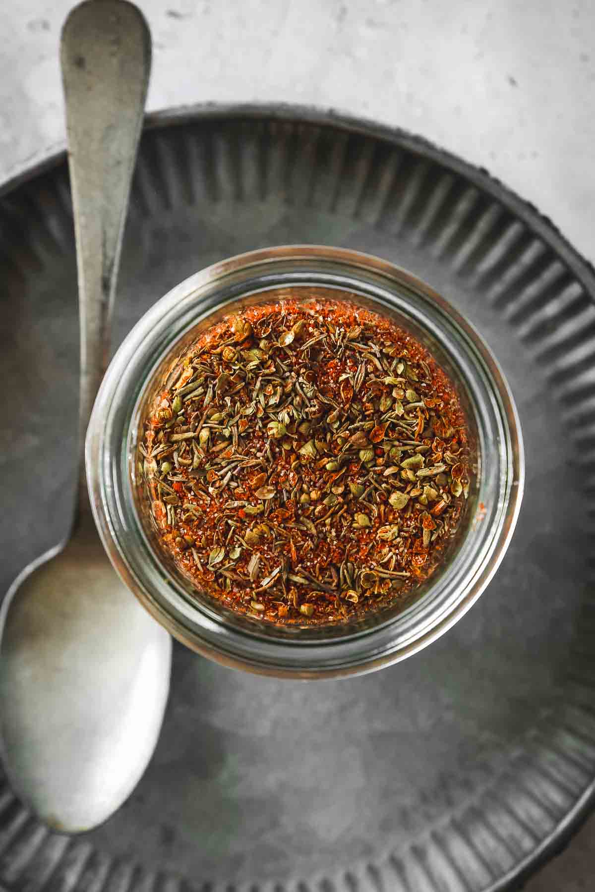 mixed spices and herbs for Cajun seasoning.