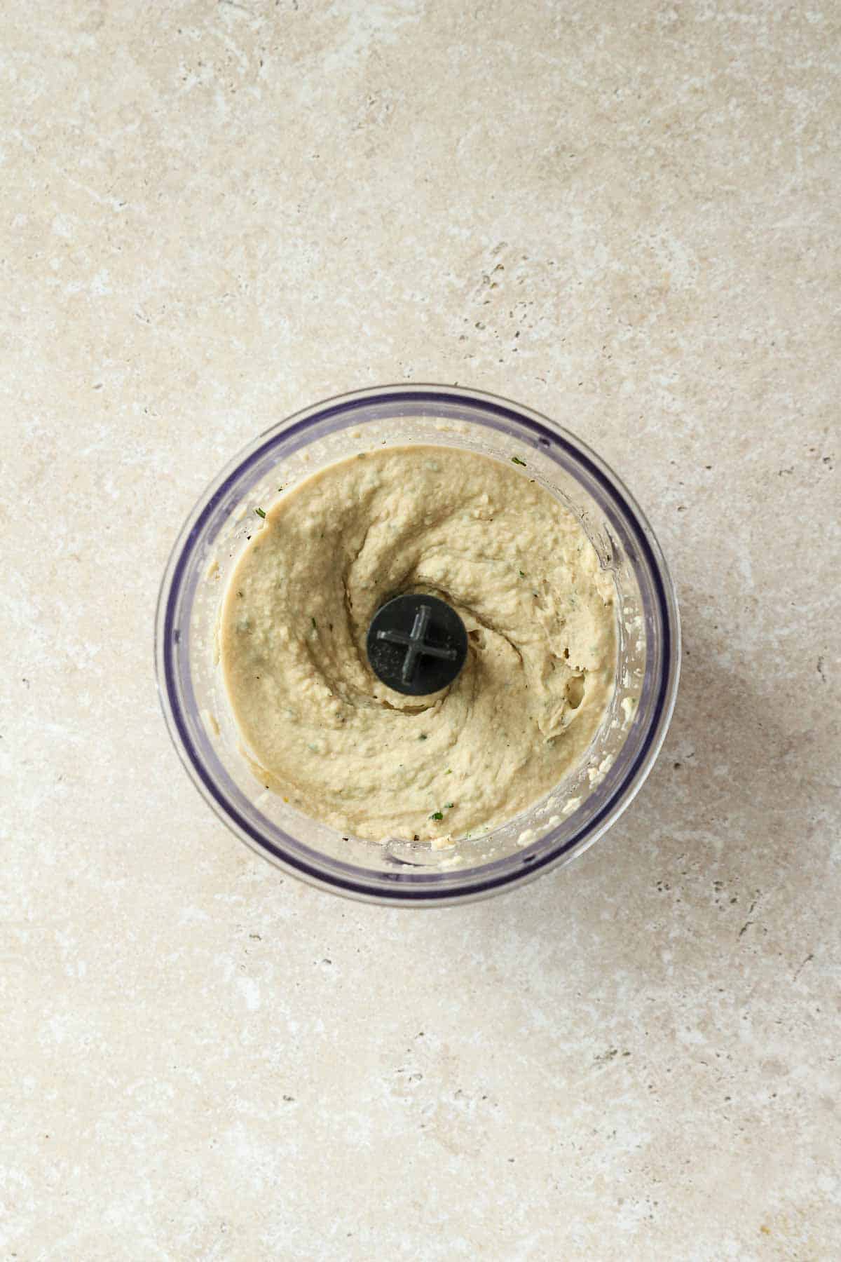 creamy bean dip in food processor.